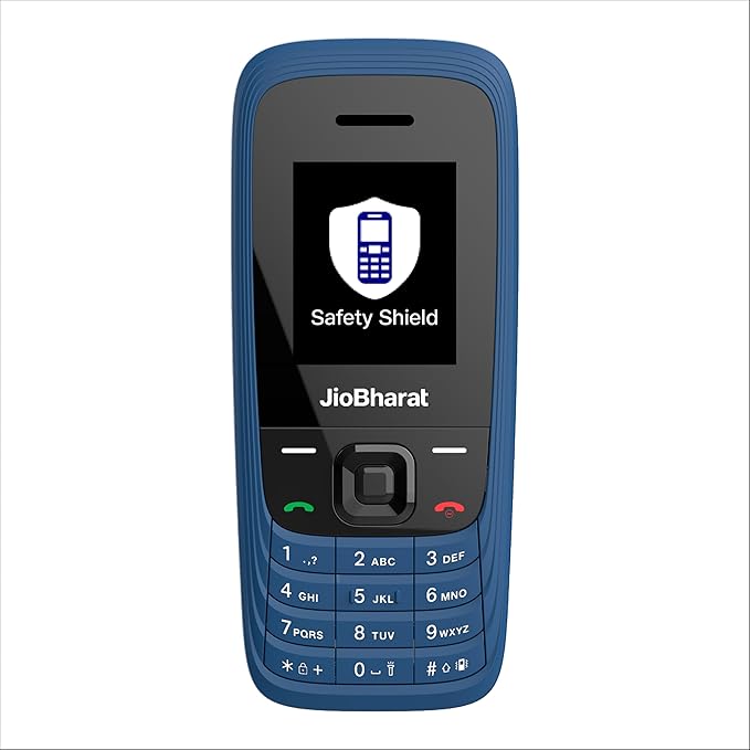 JIO JioBharat V4 4G Keypad Phone with Safety Shield Feature, JioTV, JioHotstar, JioSaavn, JioPay (UPI & SoundPay), LED Torch, Digital Camera, 1000mAh Battery