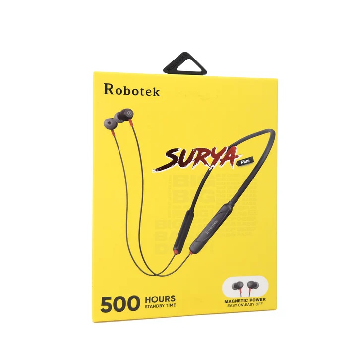 Robotek Surya Plus Wireless Neckband with 50H Playtime, Bluetooth 5.4, Type-C Fast Charging & Deep Bass